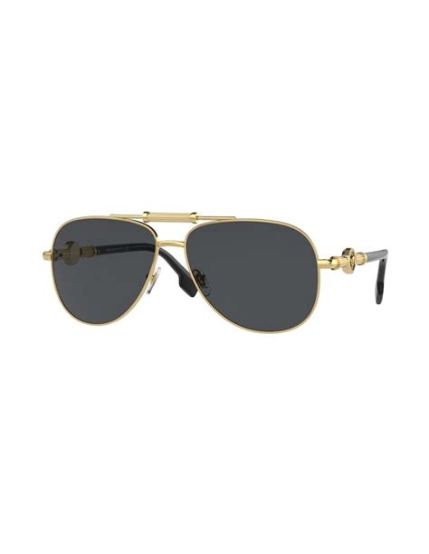 versace ve2236 100287|Versace Dark Grey Pilot Unisex Sunglasses VE2236 100287 59.